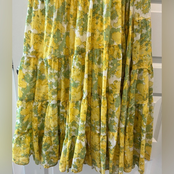Free People Sundrenched Floral Tiered Maxi Sundress Yellow Size Medium - Picture 5 of 13